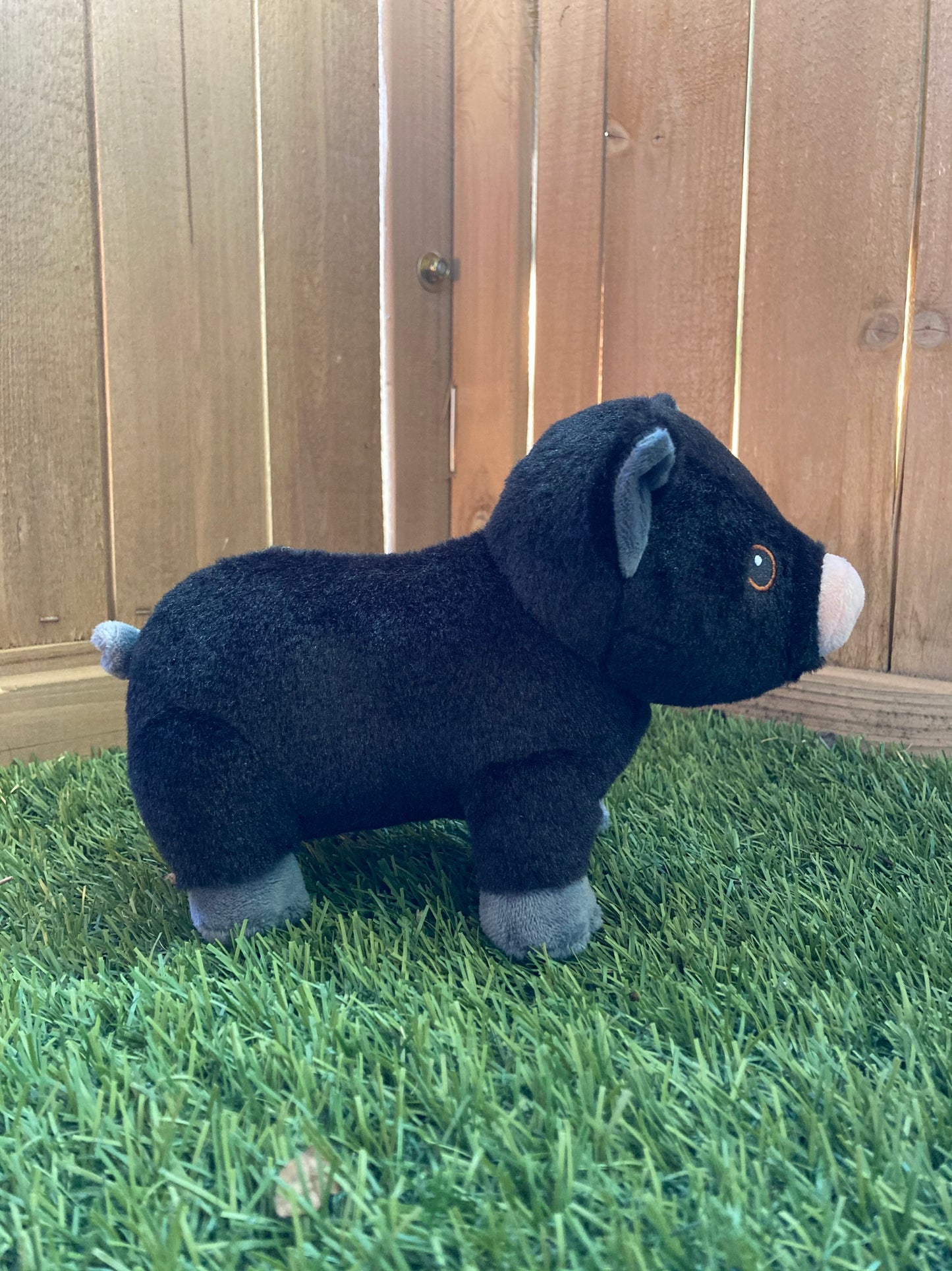 Tofu - The 7" Black Pot-bellied Plush Pig Stuffed Animal Toy
