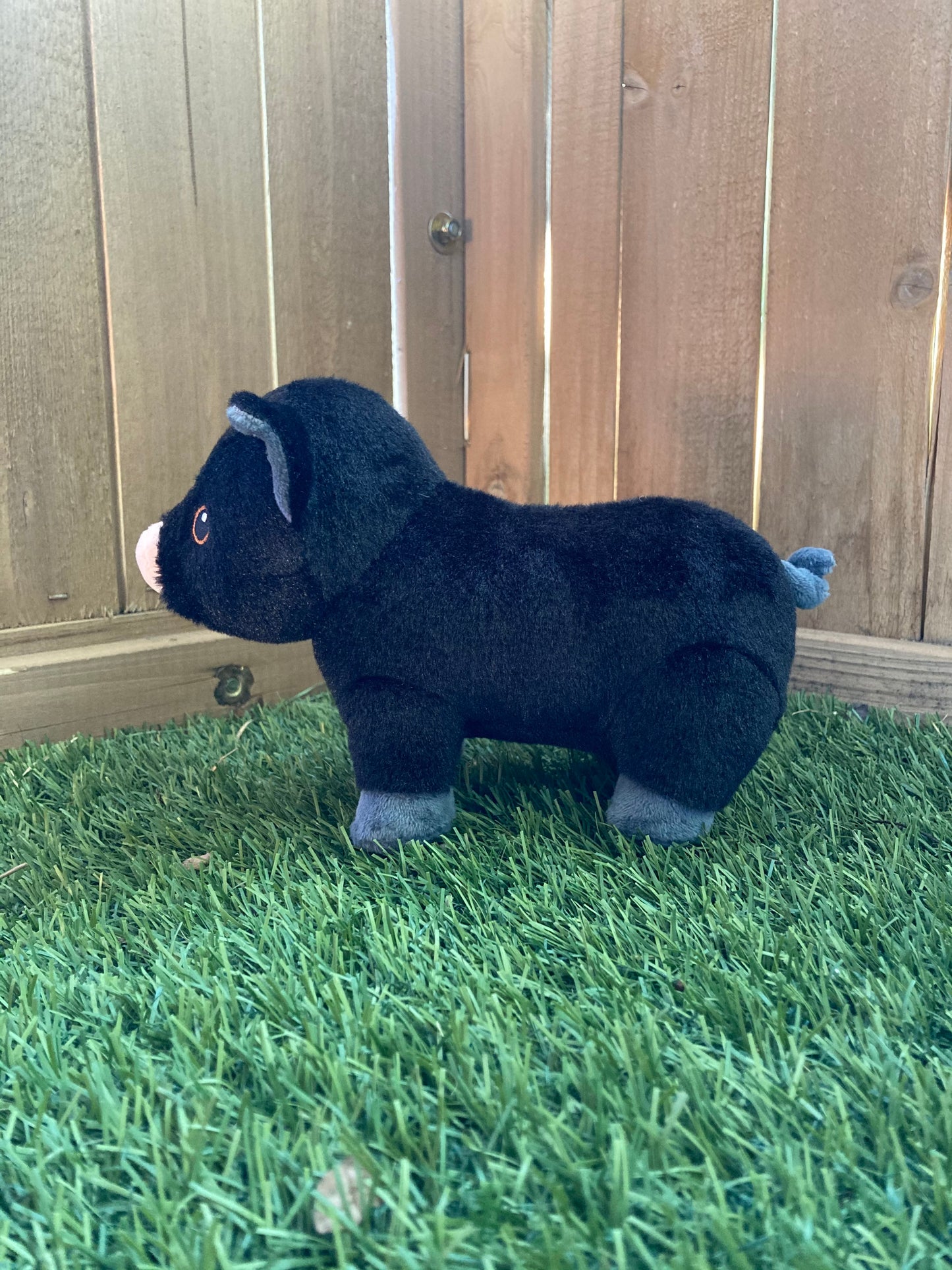 Tofu - The 7" Black Pot-bellied Plush Pig Stuffed Animal Toy