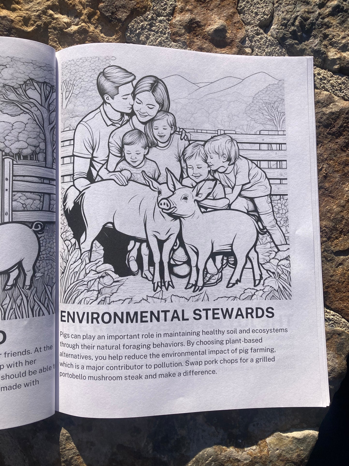 Rescued Farm Animals Coloring Book: Coloring Book of Inspiring Stories, Facts and Plant Based Food Ideas